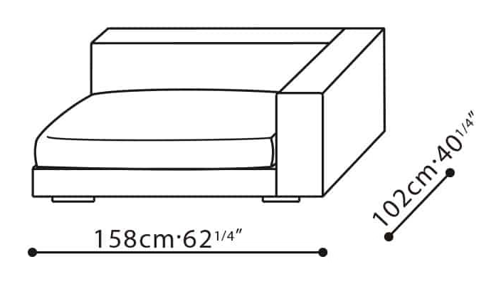 Casa Sofa by Camerich, size drawing: C0102020