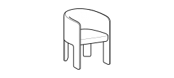 Cali Dining Chair by Ditre Italia, size drawing