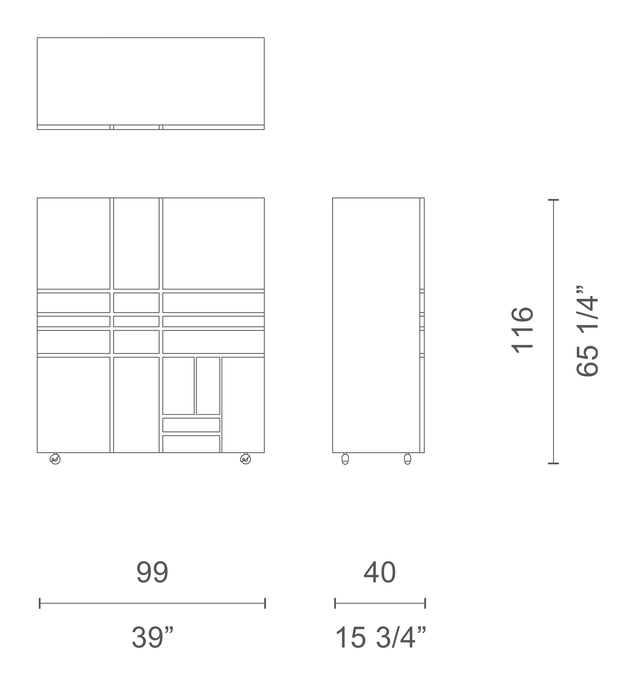 Homage To Mondrian Cabinet by Cappellini, size drawing: PC_19