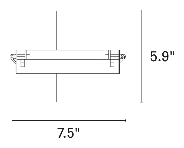 Scintilla Wall Lamp by Fontana Arte, size drawing