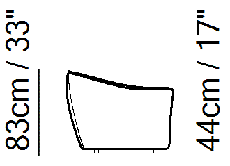 Timeless Sectional by Natuzzi Italia, size drawing