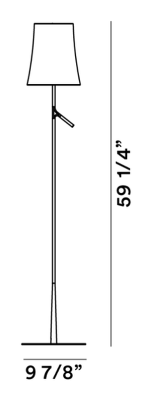 Birdie Floor Lamp by Foscarini, size drawing