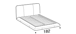 Avalon Bed by Ditre Italia, size drawing: Queen size bed for 153x203 cm mattress