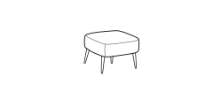 Ray Armchair by Ditre Italia, size drawing: Footstool
