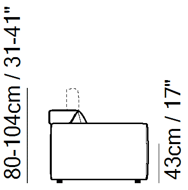 Skyline Sectional by Natuzzi Italia, size drawing