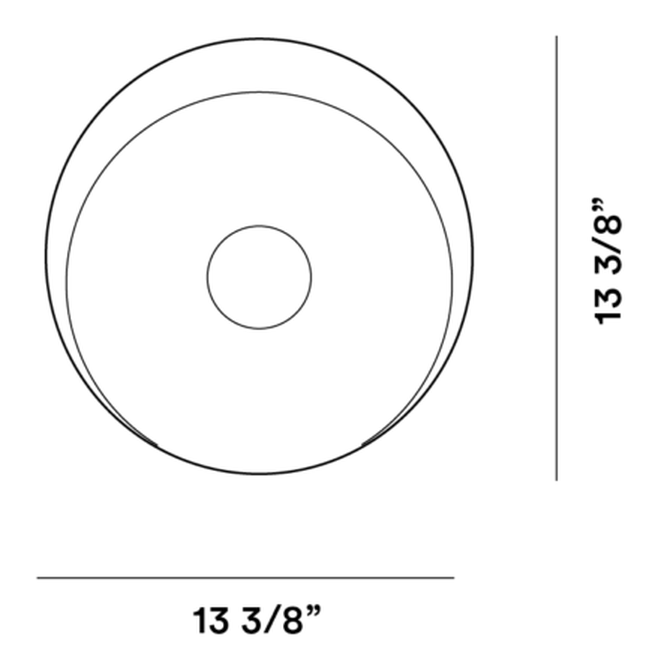 Lumiere XX Wall Lamp by Foscarini, size drawing: Lumiere XX L