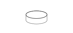 Clip Set Ottoman and Table by Ditre Italia, size drawing: Round footstool diameter 120