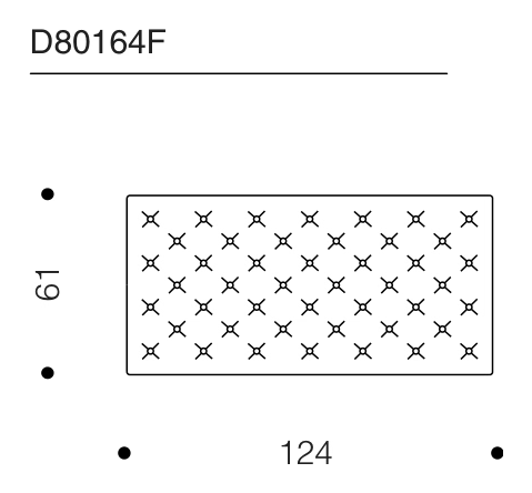 Hall Sofa by Driade, size drawing: D80164F