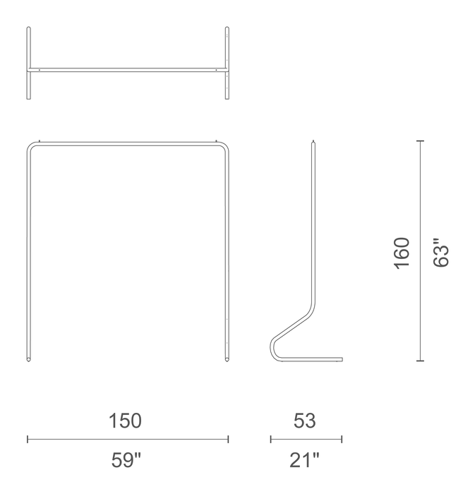 Hangman Clothing Rack by Cappellini, size drawing: HG_2