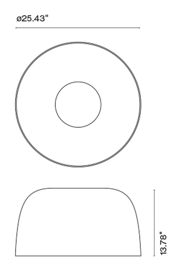 Djembé Ceiling Lamp by Marset, size drawing: Djembé 65.35