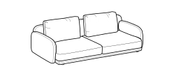 Avalon Sofa by Ditre Italia, size drawing: 3-seat sofa