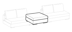 Loman 2.0 Sofa by Ditre Italia, size drawing: Central element base