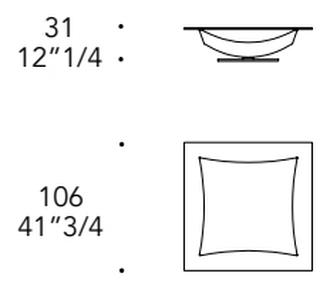 Vela 40 Coffee Table by Reflex, size drawing