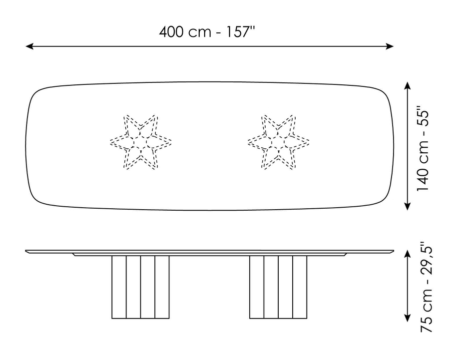 Geometric Dining Table by Bonaldo, size drawing 7