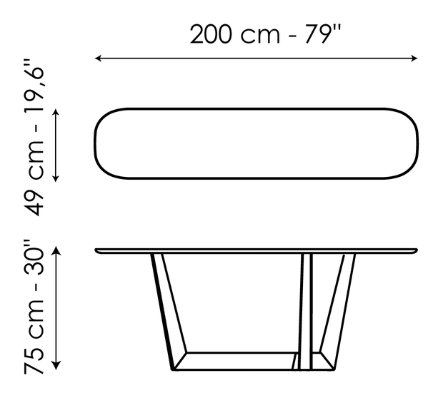 Art Console Table by Bonaldo, size drawing 7