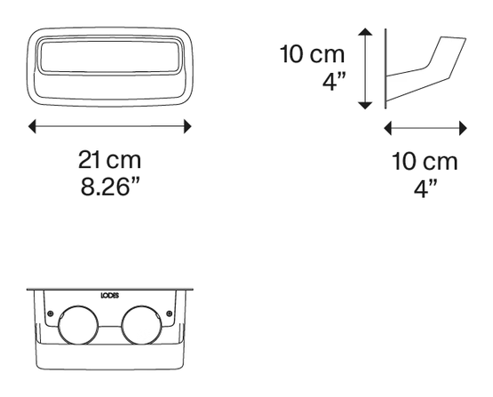 Aile Wall Lamp by Lodes, size drawing