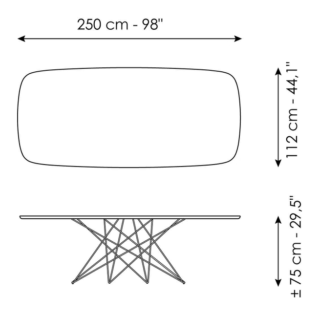 Octa Extendable Dining Table by Bonaldo, size drawing 8