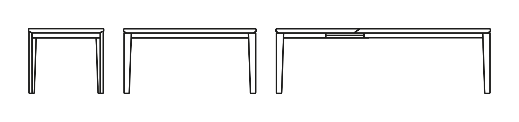 Artic Dining Table by Connubia, size drawing