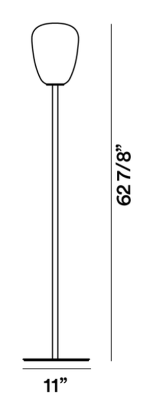 Rituals 1 Floor Lamp by Foscarini, size drawing