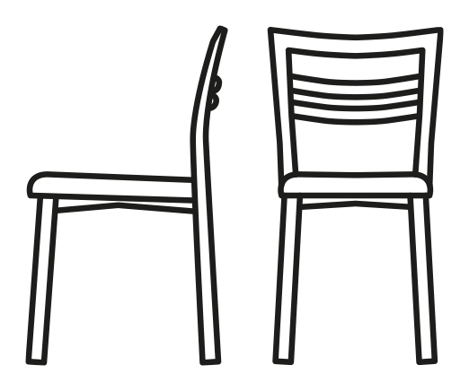 Go! Chair by Connubia, size drawing