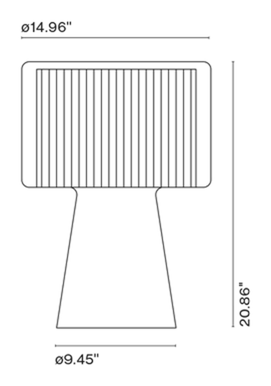 Mercer Table Lamp by Marset, size drawing: Mercer