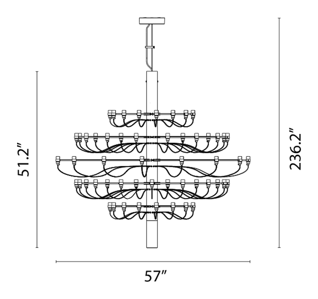 2097/75 Pendant Lamp by Flos, size drawing
