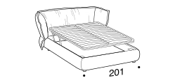 Puppet Bed by Ditre Italia, size drawing: Double size bed for 180x200 cm mattress with EASY mechanism