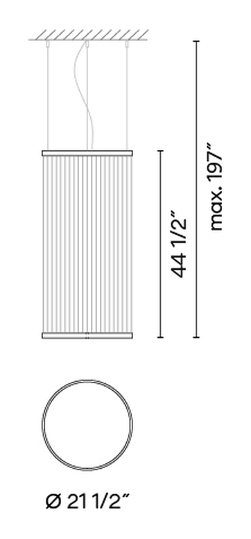 Array Pendant Lamp by Vibia, size drawing: Model 1820