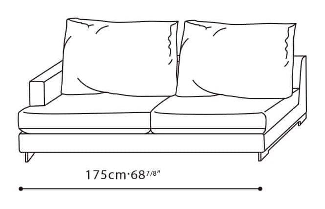 Easytime Sofa by Camerich, size drawing: C01F0905