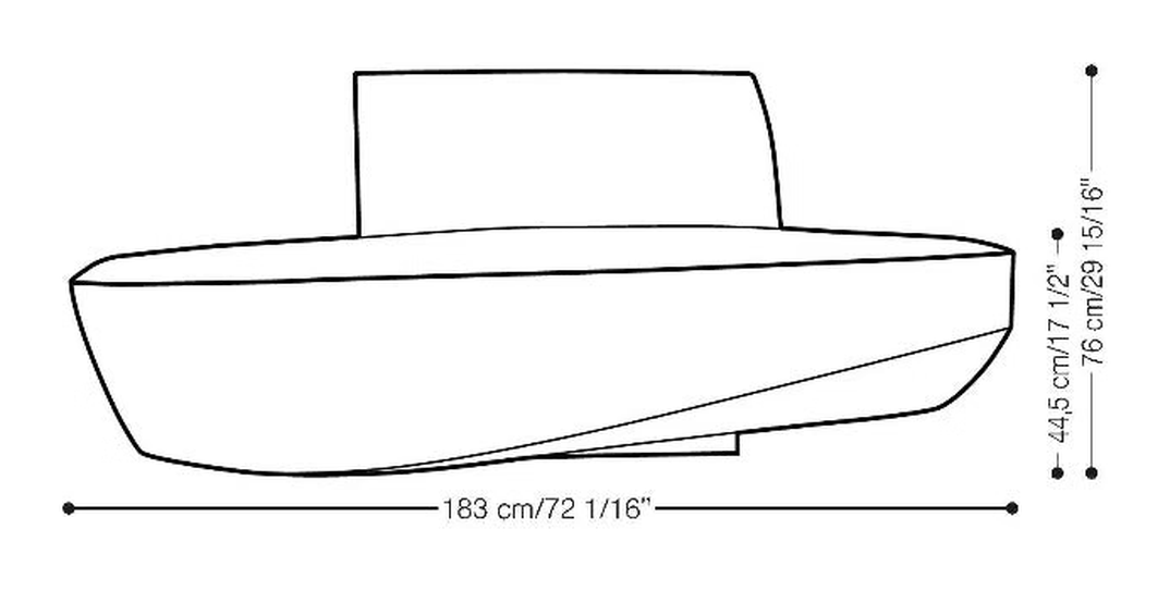 Gehry Sofa by Heller, size drawing 1