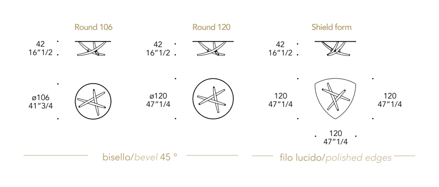 Fili d’Erba 40 Coffee Table by Reflex, size drawing