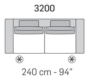 Kuba Split Sofa by Nicoline, size drawing 5
