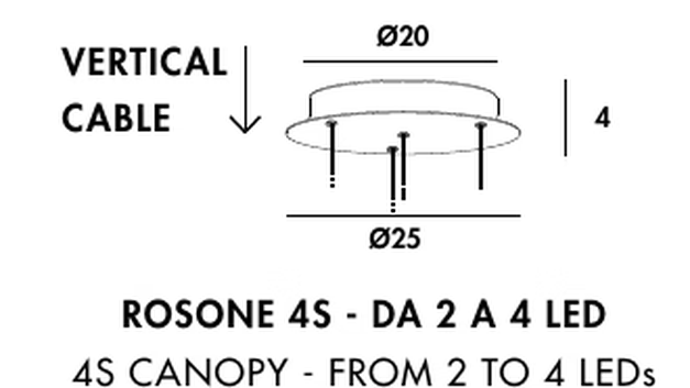 Willow Pendant Lamp by Sovet, size drawing: 4S canopy