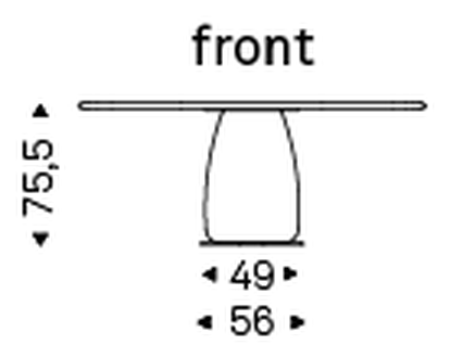 Botero Wood Dining Table by Cattelan Italia, size drawing 1