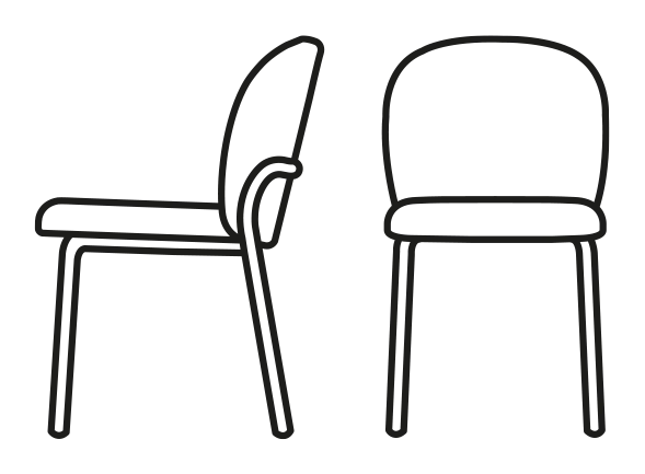 Cozy Mid Chair by Connubia, size drawing