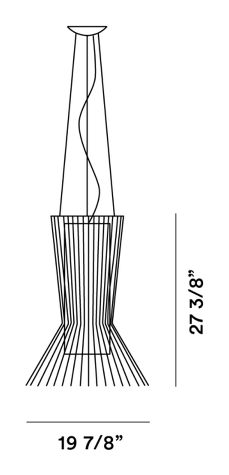 Allegretto Vivace Pendant Lamp by Foscarini, size drawing