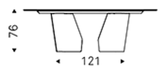 Senator Keramik Dining Table by Cattelan Italia, size drawing 1