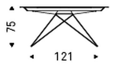 Premier Keramik Drive Extendable Dining Table by Cattelan Italia, size drawing 1