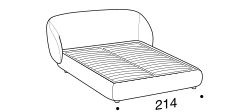 Pacific Bed by Ditre Italia, size drawing: King size bed for 193x203 mattress