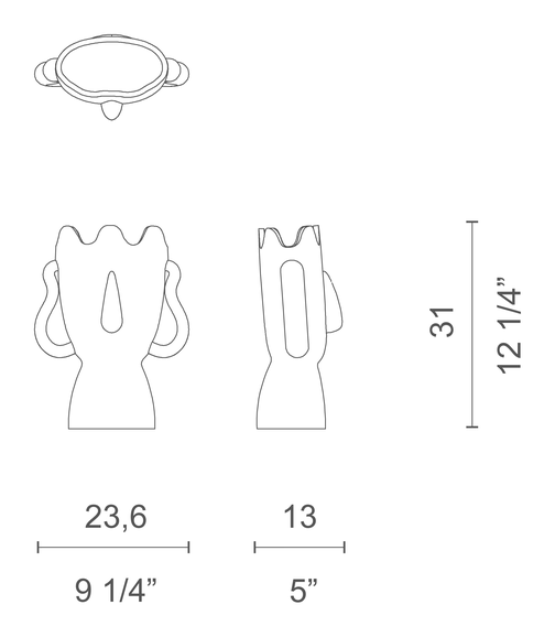Diavoletti Family Vase Collection by Cappellini, size drawing: PO_1802