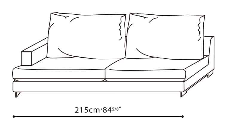 Easytime Sofa by Camerich, size drawing: C01F0907