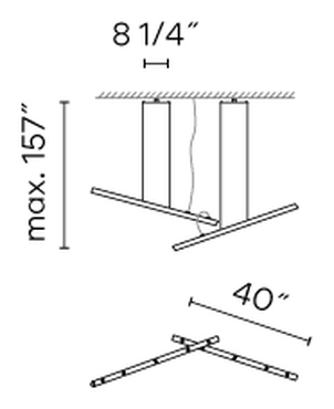 Halo Lighting Collection by Vibia, size drawing: Model 2340