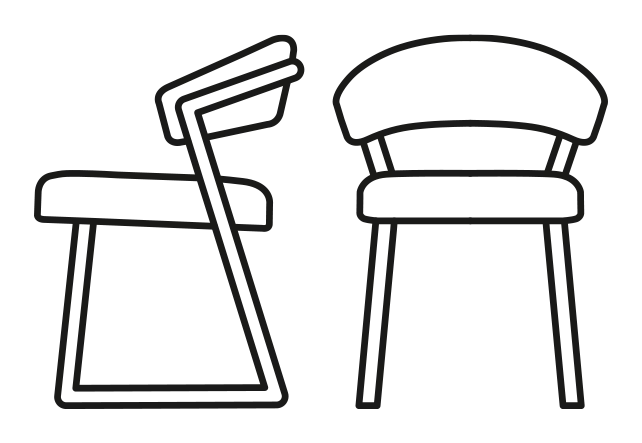 NY Anniversary Chair by Connubia, size drawing