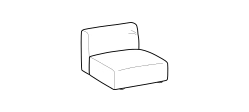 Daily Sofa by Ditre Italia, size drawing: 1-seat small central element