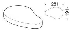Papilo Outdoor Sofa by Ditre Italia, size drawing: Omega island base