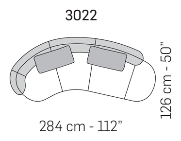 Amalfi Sofa by Nicoline, size drawing 2