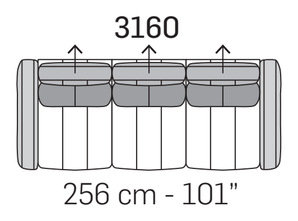 Antares Living Sofa by Nicoline, size drawing 2