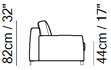 Leaf Sectional by Natuzzi Italia, size drawing