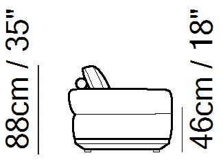 Habita Sectional by Natuzzi Italia, size drawing