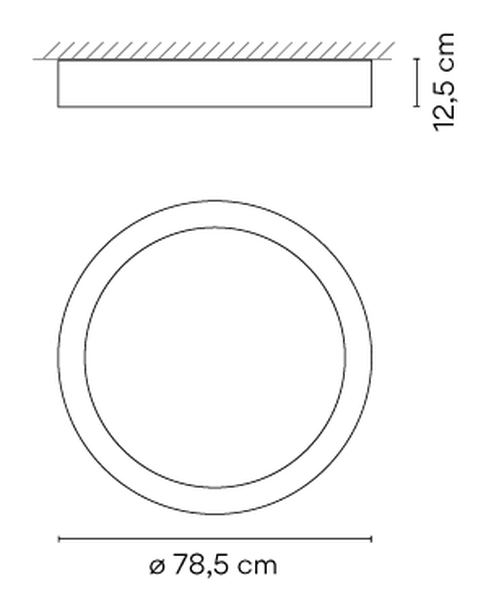 Duo Ceiling Lamp by Vibia, size drawing: Model 4883
